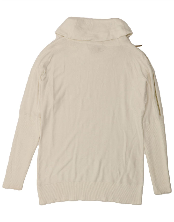 MICHAEL KORS Womens Roll Neck Jumper Sweater UK 14 Medium White Vintage Michael Kors and Second-Hand Michael Kors from Messina Hembry 