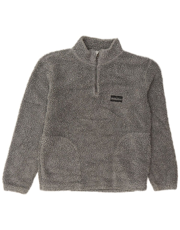 Quiksilver fleecetrøje med lynlås til piger 13-14 år, stor grå polyester