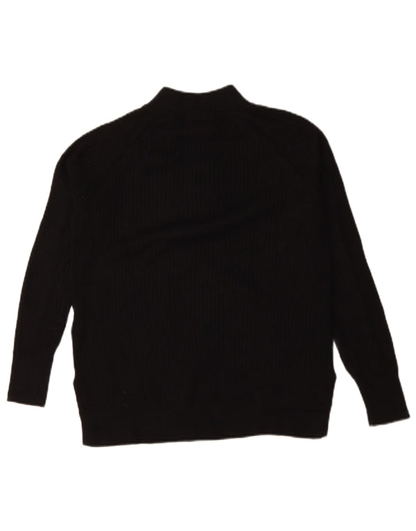 Marks & Spencer Dame Oversized Zip Neck Jumper Sweater UK 6 XS Sort