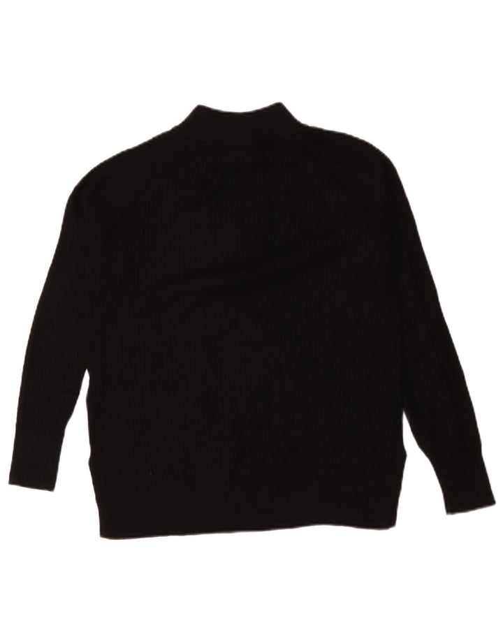 Marks & Spencer Dame Oversized Zip Neck Jumper Sweater UK 6 XS Sort