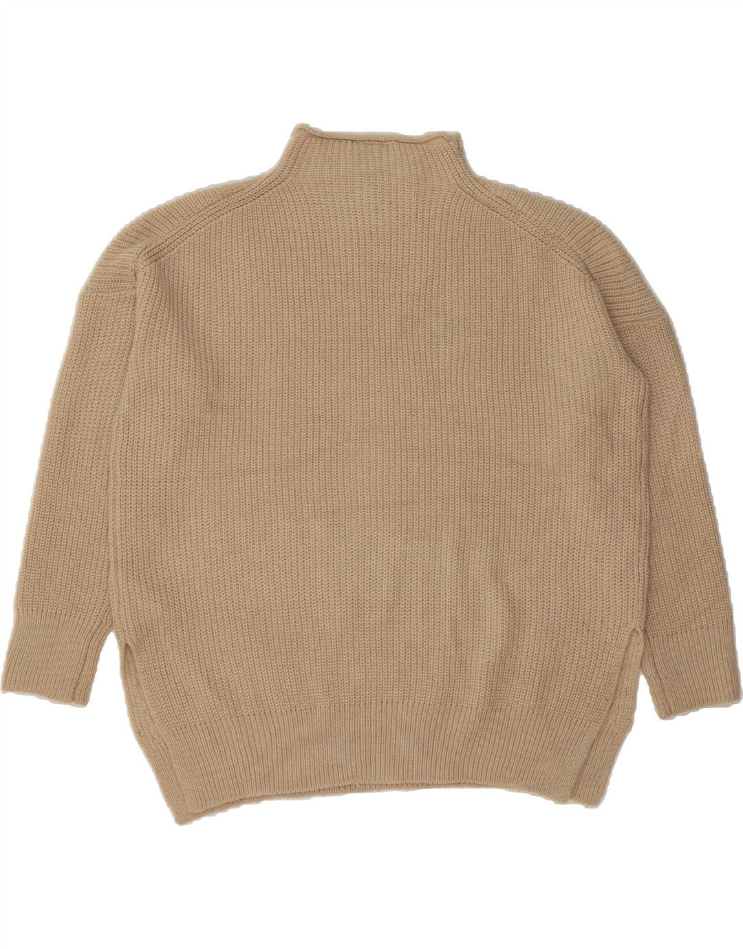 TOPSHOP Womens Oversized Turtle Neck Jumper Sweater UK 10 Small Beige Vintage Topshop and Second-Hand Topshop from Messina Hembry 