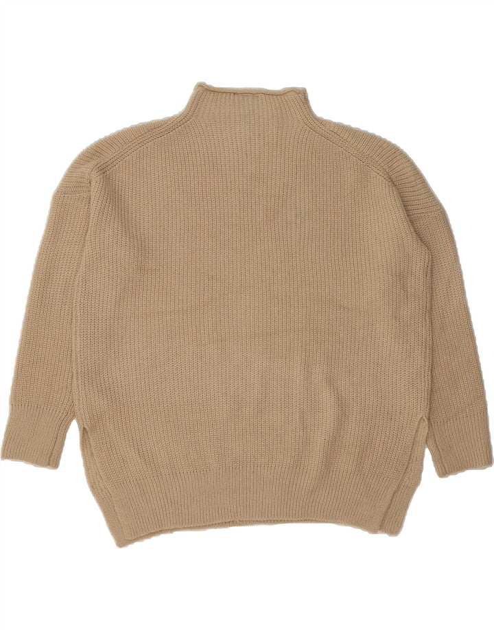TOPSHOP Womens Oversized Turtle Neck Jumper Sweater UK 10 Small Beige Vintage Topshop and Second-Hand Topshop from Messina Hembry 