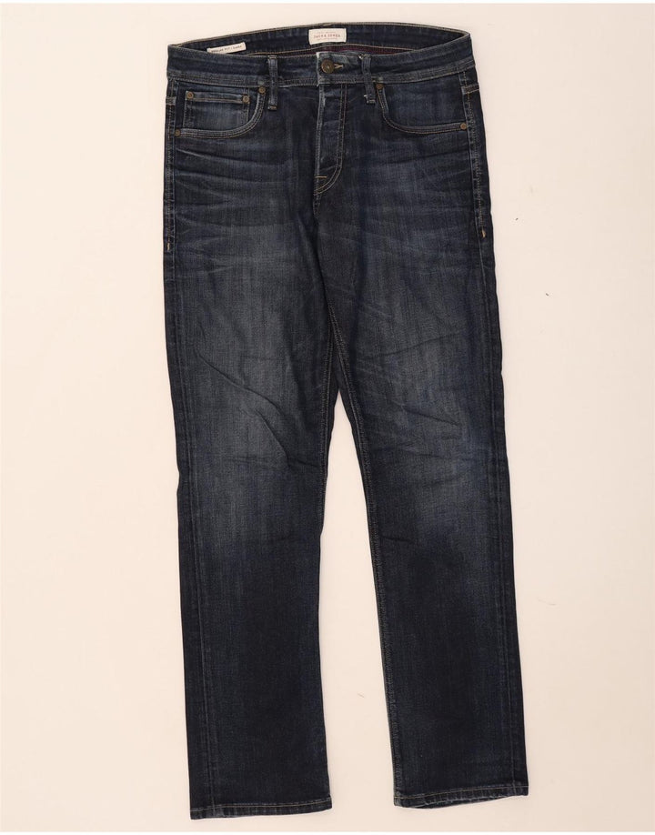 Jack & Jones Herre Clark Regular Fit Straight Jeans W32 L32 Blå