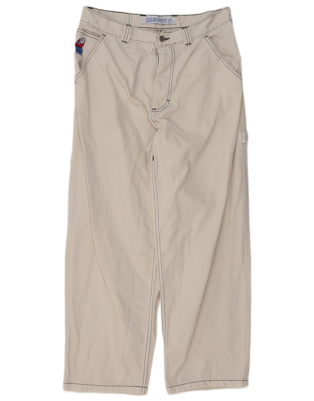 Vintage Straight Cargo bukser til mænd Små W29 L28 hvid bomuld