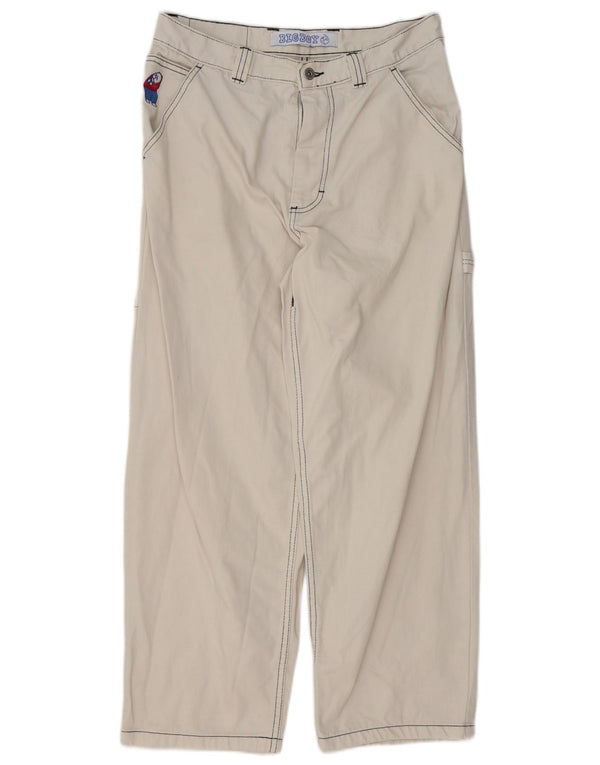 Vintage Straight Cargo bukser til mænd Små W29 L28 hvid bomuld