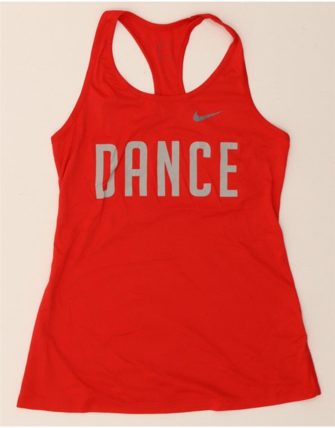 NIKE Womens Dri Fit Graphic Vest Top UK 8 Small Red Polyester Vintage Nike and Second-Hand Nike from Messina Hembry 
