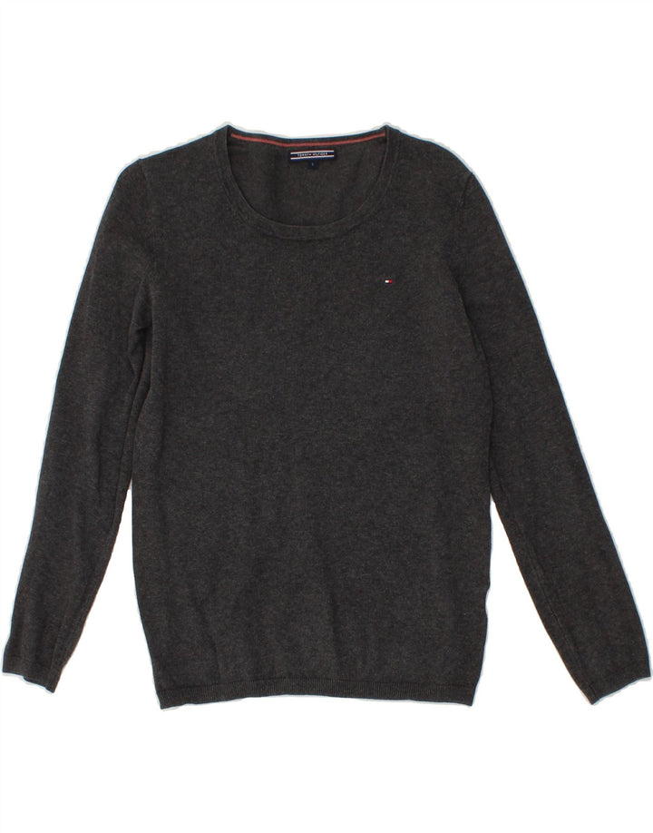 TOMMY HILFIGER Mens Boat Neck Jumper Sweater Small Grey Flecked Vintage Tommy Hilfiger and Second-Hand Tommy Hilfiger from Messina Hembry 