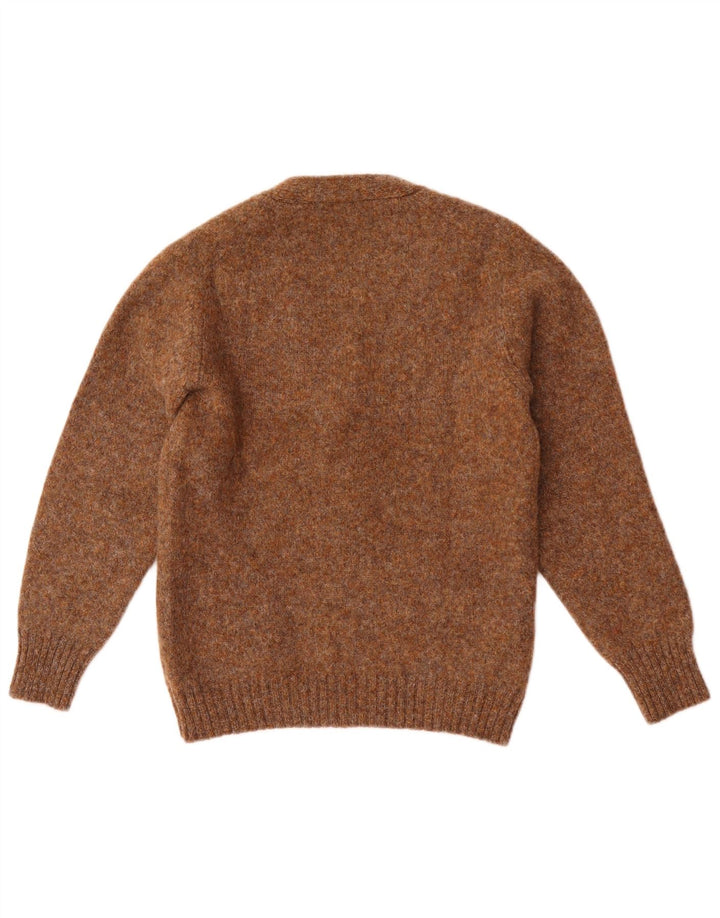 Vintage dame cardigan sweater UK 12 Medium Brown Flecked Uld