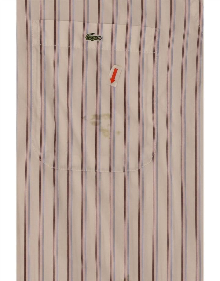 Lacoste Herreskjorte str. 42 Stor hvidstribet bomuld