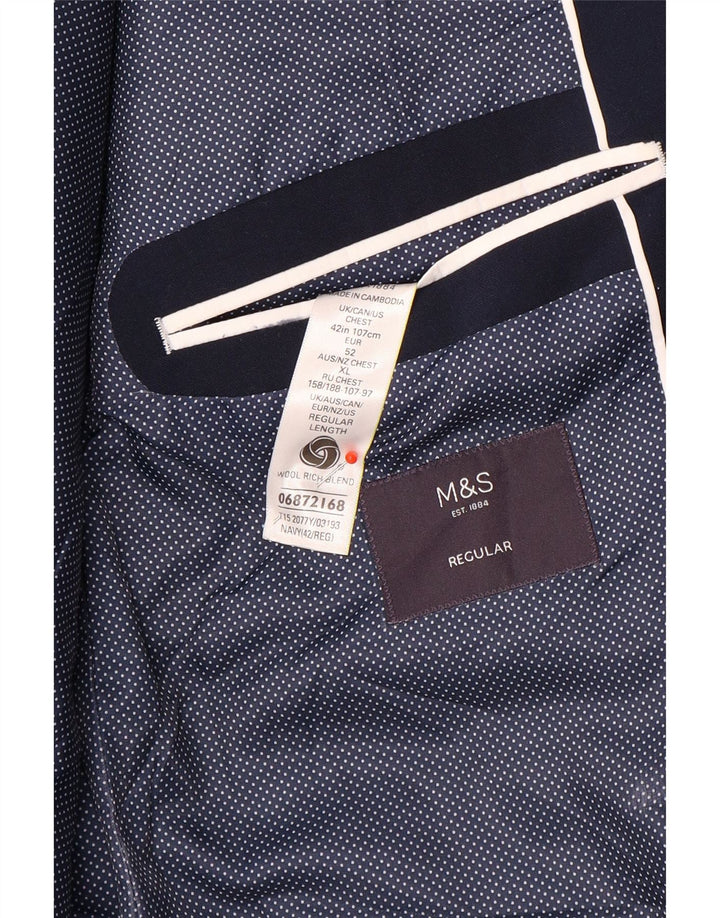 Marks & Spencer Herre 2-knaps blazerjakke UK 42 Large Navy Blue