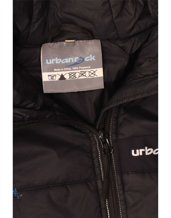 Urbanrock Herre hættepolstret jakke UK 40 Stor sort polyester