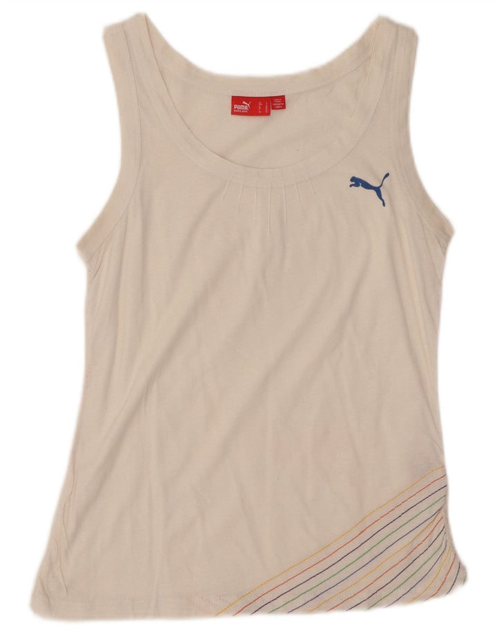 PUMA Damevest Top UK 10 Lille hvidstribet bomuld