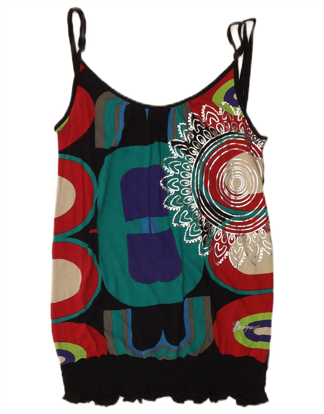 DESIGUAL Dame Cami Top UK 12 Medium Flerfarvet Geometrisk