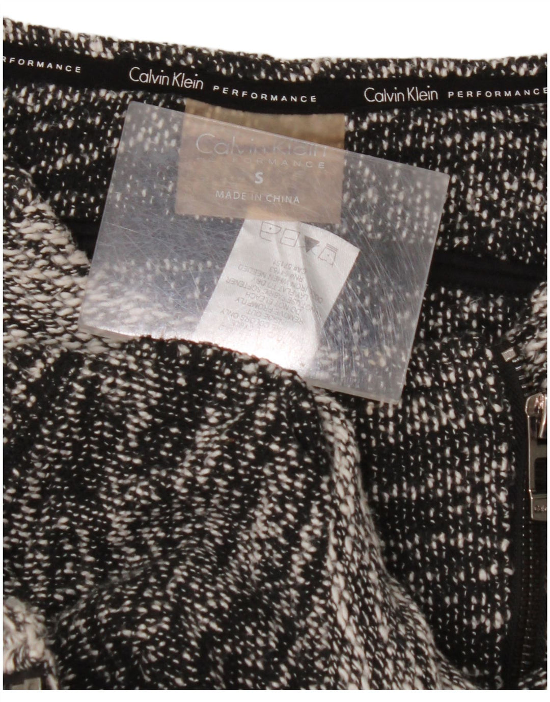 CALVIN KLEIN Dame Crop Blazer Jacket UK 10 Small Grey Colourblock Bomuld