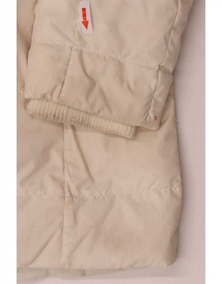 Tommy Hilfiger Dame Hætte Polstret Frakke UK 6 XS Hvid Polyester