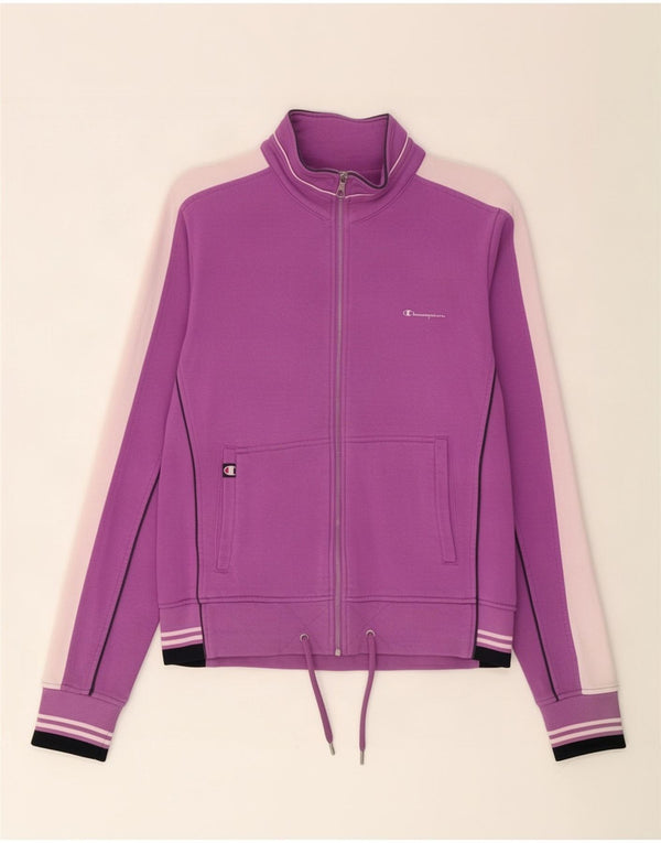 Champion Dame træningsdragt Topjakke UK 16 Stor Lilla Colourblock Bomuld