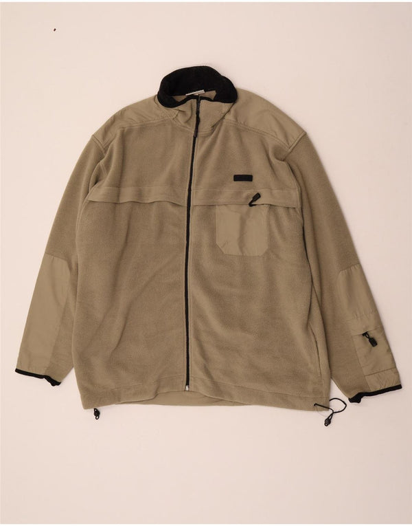 Asics Fleecejakke til mænd UK 44 2XL Khaki Colourblock