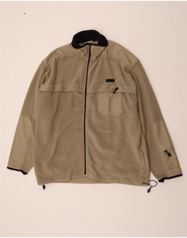 Asics Fleecejakke til mænd UK 44 2XL Khaki Colourblock