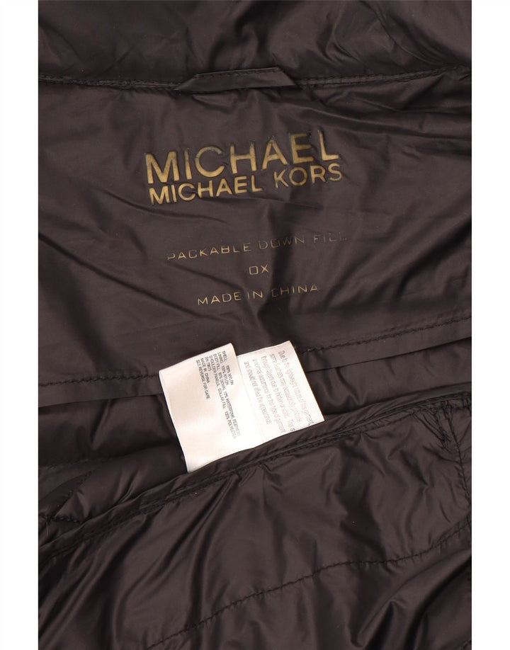 Michael Kors Dame Polstret Jakke UK 18 XL Sort Nylon