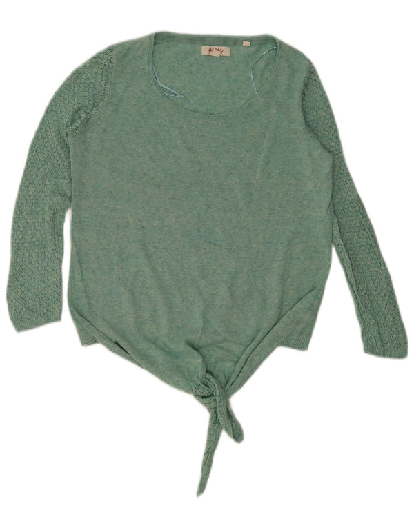 Fat Face Dame Boat Neck Jumper Sweater UK 10 Small Green Flecked