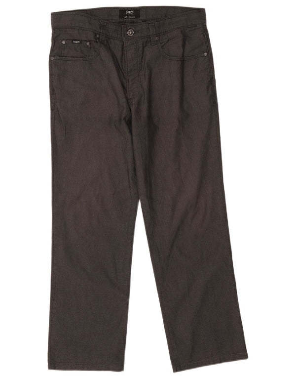 Bugatti Herre Cordoba Straight Casual Bukser W34 L26 Grå sildeben