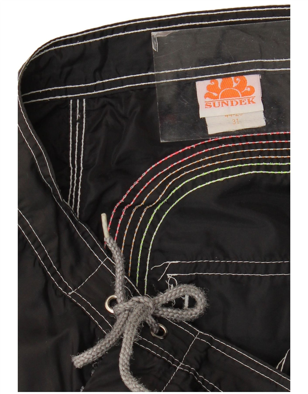 Sundek Herre badeshorts Medium Sort Stribet Nylon