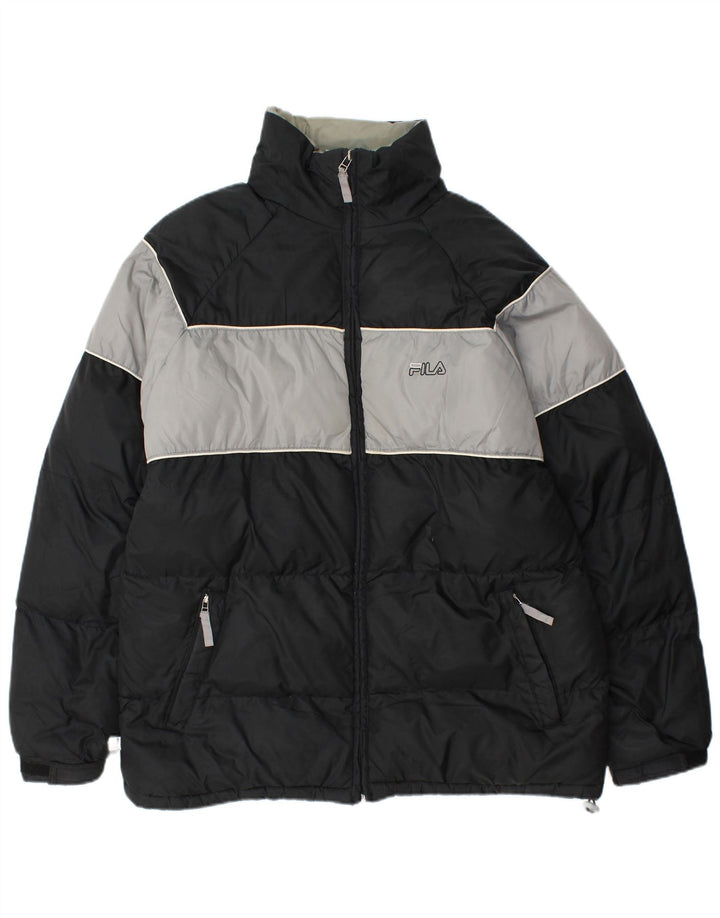 Fila Polstret Herrejakke UK 40 Stor Sort Colourblock Nylon