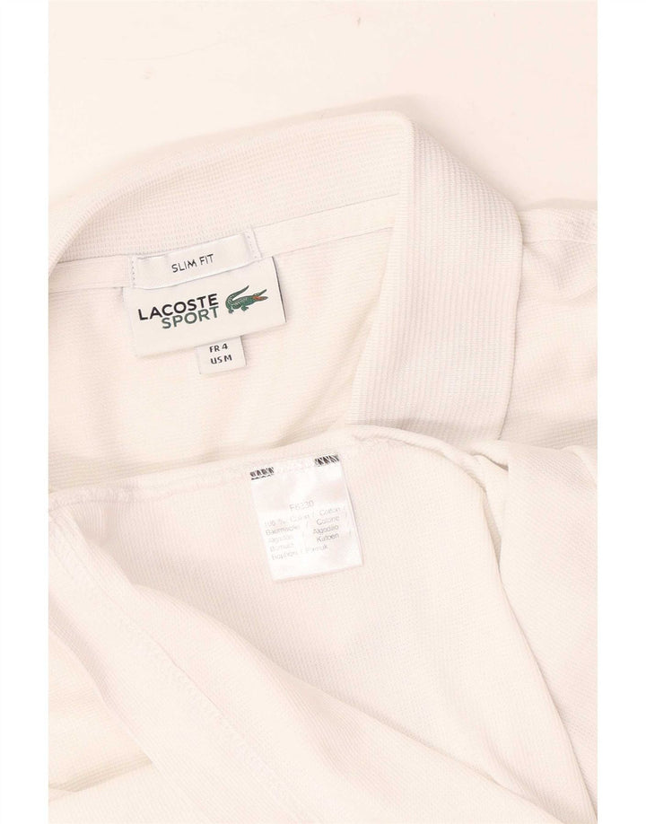 Lacoste Herre Slim Fit Polo Shirt Størrelse 4 Medium Hvid Bomuld
