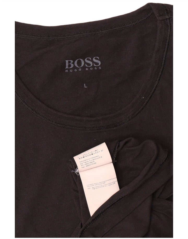 Hugo Boss Herre T-Shirt Top Stor Sort Bomuld