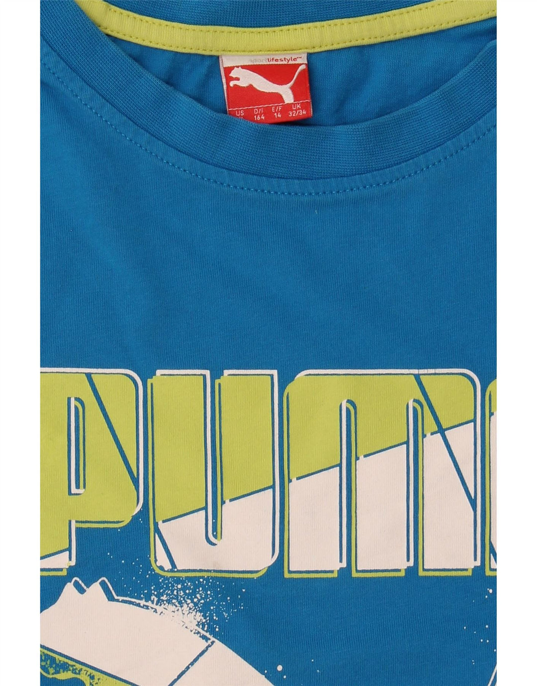 Puma Boys Grafisk T-Shirt Top 13-14 År Blå