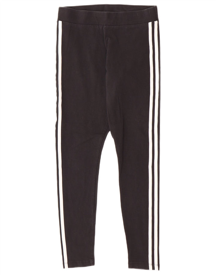 ADIDAS Womens Leggings UK 8/10 Small  Black Cotton