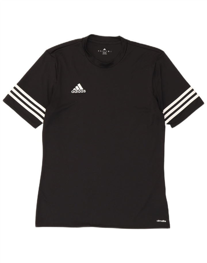 Adidas Herre Climalite T-Shirt Top Medium Sort Polyester