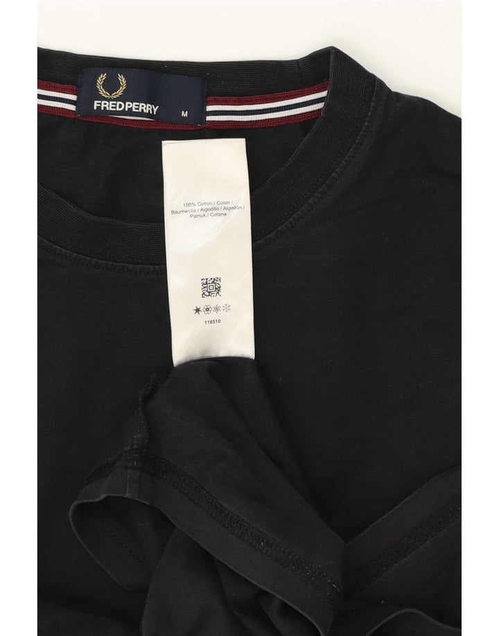 Fred Perry Herre T-shirt Top Medium Sort Bomuld