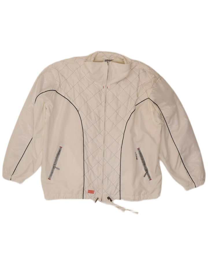 Adidas Womens Oversized træningsdragt Top Jacket UK 10 Small White Polyester