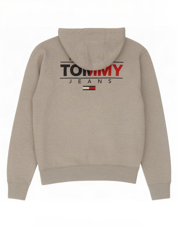 Tommy Hilfiger Herre grafisk hættetrøje med lynlås Mellemgrå Flecked Bomuld