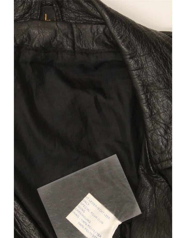 Vintage Herre Læder Biker Jacket UK 40 Stor Sort Læder