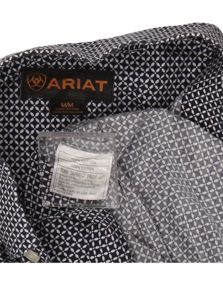 Ariat herreskjorte medium marineblå geometrisk bomuld