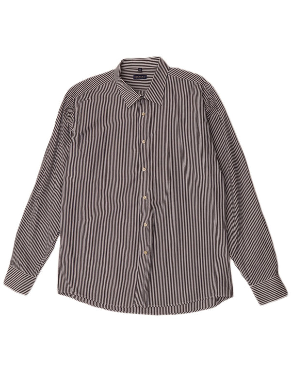 Carrera Herre Classic Fit skjorte størrelse 45/46 2XL Blå nålestribet bomuld