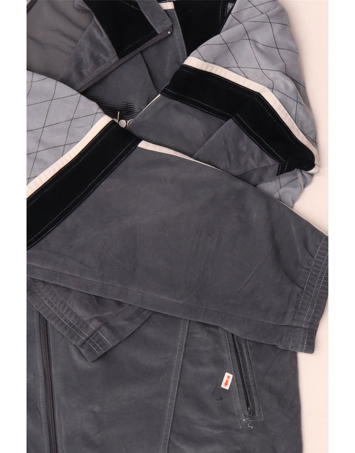 DIADORA Herre grafisk velour træningsdragt topjakke UK 46 XL Grå Colourblock