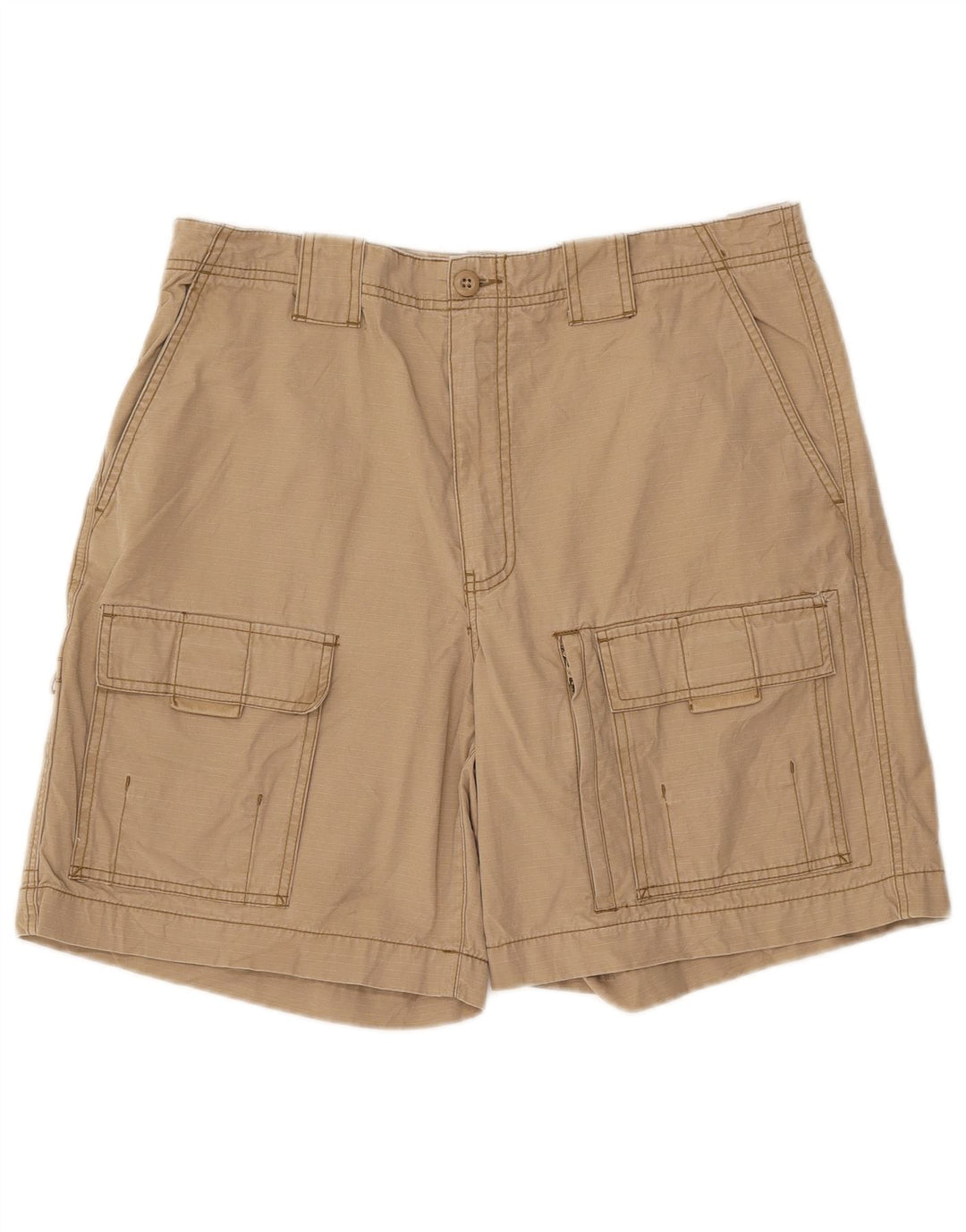EDDIE BAUER Herre Cargo Shorts W35 Large Beige Bomuld