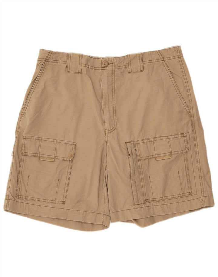 EDDIE BAUER Herre Cargo Shorts W35 Large Beige Bomuld