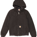Carhartt hættebomberjakke til kvinder UK 6 XS sort ternet polyester