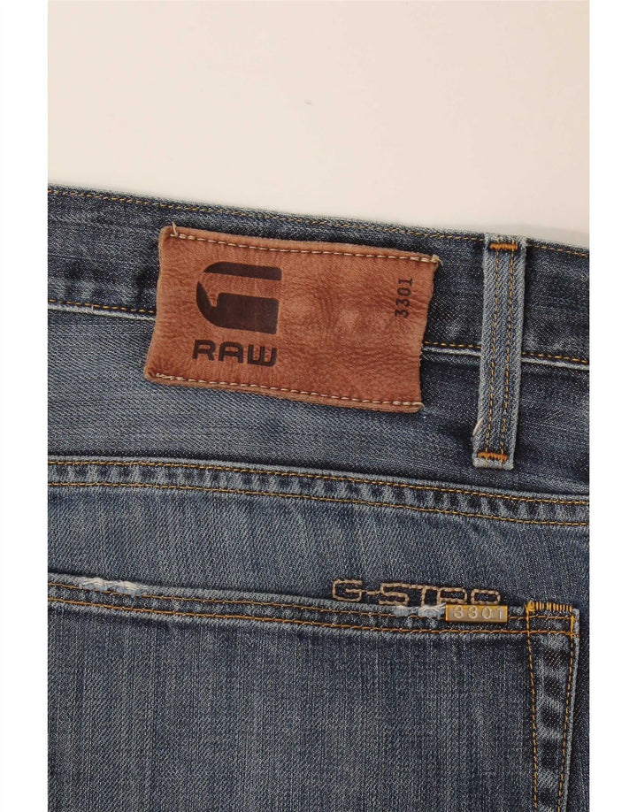 G-Star Herre Distressed Straight Jeans W38 L34 Blå