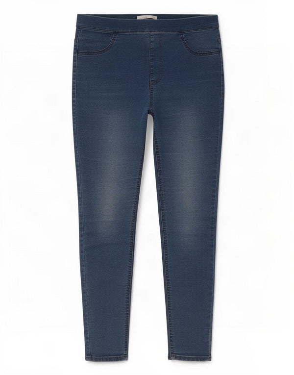 Marks & Spencer Dame Crop Jegging Jeans UK 12 Medium W28 L25 Blå Bomuld