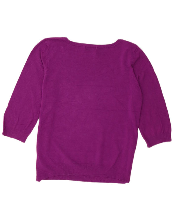 Marks & Spencer dametrøje med 3/4-ærmet bådhalstrøje UK 18 XL Lilla