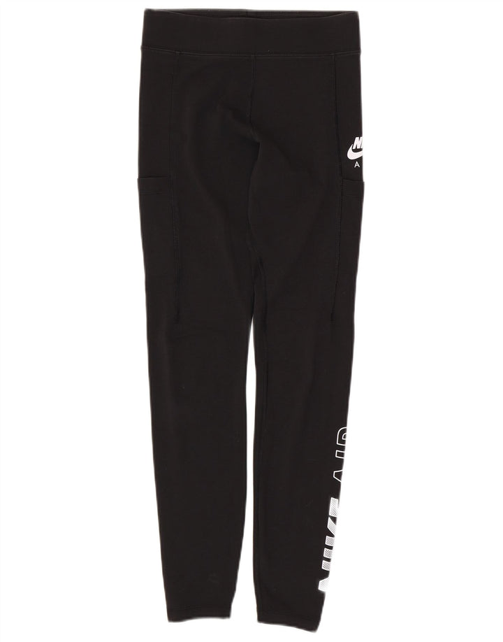 NIKE Grafiske Leggings til kvinder UK 10 Lille sort bomuld