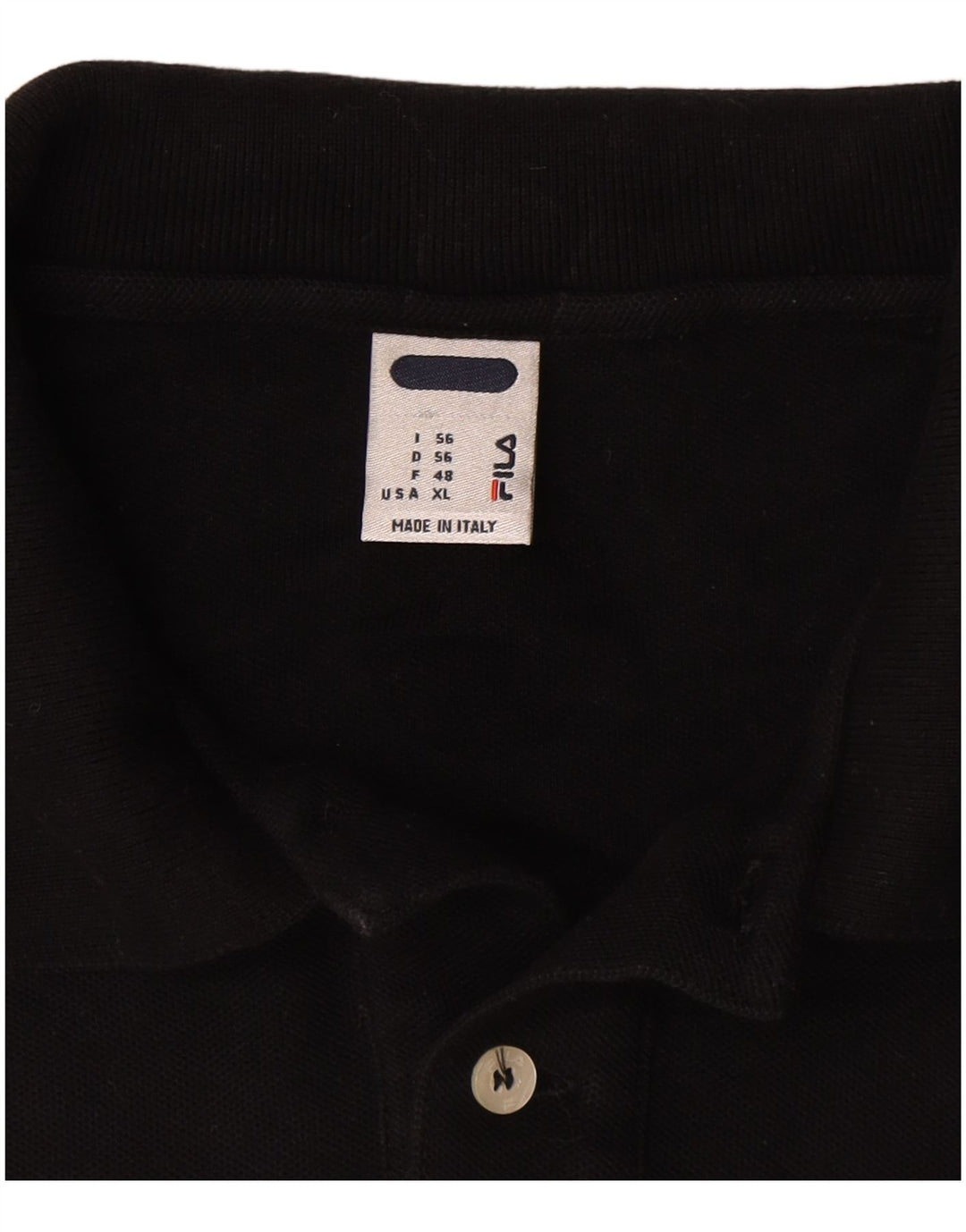 Fila Herre Polo Shirt IT 56 2XL Sort Bomuld