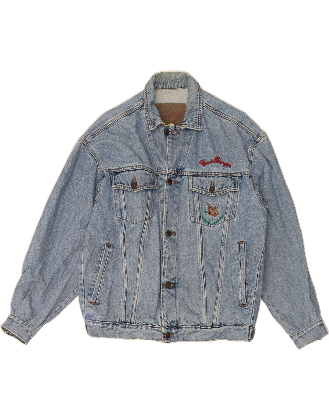 CASUCCI Mens Denim Jacket UK 40 Large Blue Cotton Vintage Casucci and Second-Hand Casucci from Messina Hembry 