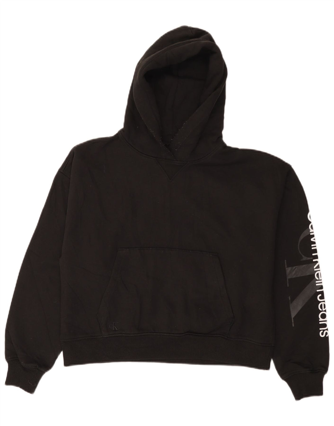 CALVIN KLEIN JEANS Oversized hættetrøje til kvinder UK 10 Small Black