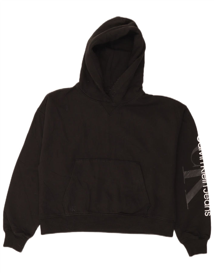 CALVIN KLEIN JEANS Oversized hættetrøje til kvinder UK 10 Small Black
